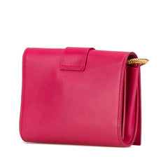 サンローラン チェーン 斜め掛け ショルダーバッグ ピンク ゴールド レザー レディース SAINT LAURENT 【中古】