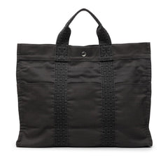 エルメス エールラインMM トートバッグ グレー系 キャンバス レディース HERMES 【中古】
