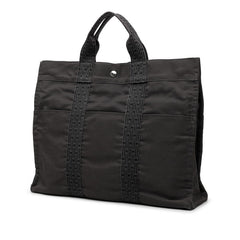 エルメス エールラインMM トートバッグ グレー系 キャンバス レディース HERMES 【中古】