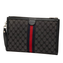 バレンシアガ ×グッチ ザ ハッカープロジェクト クラッチバッグ 680382 ブラック キャンバス レザー レディース BALENCIAGA 【中古】