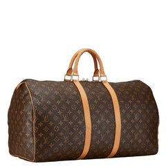 ルイ ヴィトン モノグラム キーポル55 ボストンバッグ M41424 ブラウン PVC レザー レディース LOUIS VUITTON 【中古】