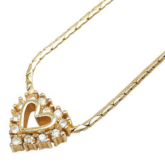 ディオール ハート モチーフ ラインストーン ネックレス ゴールド メッキ レディース Dior 【中古】