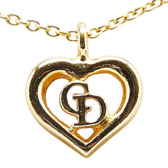 ディオール CDロゴ ハート モチーフ ネックレス ゴールド メッキ レディース Dior 【中古】