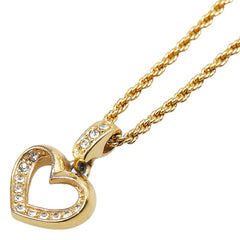 ディオール ハート モチーフ ラインストーン ネックレス ゴールド メッキ レディース Dior 【中古】