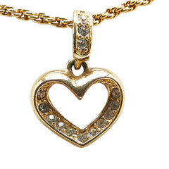 ディオール ハート モチーフ ラインストーン ネックレス ゴールド メッキ レディース Dior 【中古】