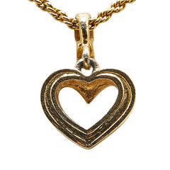 ディオール ハート モチーフ ラインストーン ネックレス ゴールド メッキ レディース Dior 【中古】