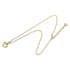ディオール ハート モチーフ ラインストーン ネックレス ゴールド メッキ レディース Dior 【中古】