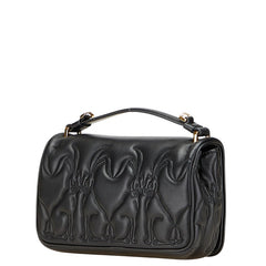 バーバリー うさぎ ラビット TBロゴ チェーンショルダーバッグ ハンドバッグ 2WAY ブラック レザー レディース BURBERRY 【中古】
