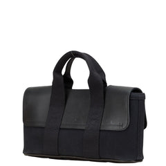 エルメス ヴァルパライソ ロングPM ハンドバッグ ブラック トワルシェブロン レザー レディース HERMES 【中古】