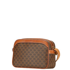 セリーヌ マカダム ショルダーバッグ ブラウン PVC レザー レディース CELINE 【中古】