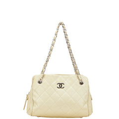 シャネル マトラッセ ココマーク シルバー金具 チェーン ショルダーバッグ グリーン系 キャビアスキン レディース CHANEL 【中古】