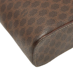 セリーヌ マカダム バニティバッグ 化粧ポーチ ブラウン PVC レザー レディース CELINE 【中古】