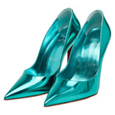 クリスチャンルブタン パンプス ハイヒール 34 1/2 ブルー レザー レディース Christian Louboutin 【中古】