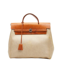 エルメス エールバッグ アドPM リュック バックパック ベージュ ブラウン シルバー金具 トワルアッシュ レザー レディース HERMES 【中古】