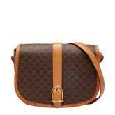 セリーヌ マカダム ショルダーバッグ ブラウン PVC レザー レディース CELINE 【中古】