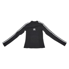 バレンシアガ × アディダス adidas ロンT カットソー サイズXS 723792 ブラック ホワイト コットン ポリウレタン レディース BALENCIAGA 【中古】