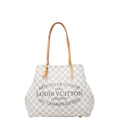 ルイ ヴィトン ダミエアズール カバMM ハンドバッグ トートバッグ N41375 ホワイト PVC レザー レディース LOUIS VUITTON 【中古】