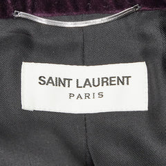 サンローラン ピークドラペル テーラードジャケット サイズ:46 689562 パープル ベロア メンズ SAINT LAURENT 【中古】