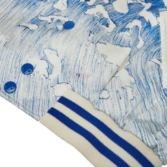 セリーヌ テディジャケット 伊勢丹限定 ブルゾン ジャケット サイズ:46 2V74N173U ホワイト ブルー レーヨン メンズ CELINE 【中古】