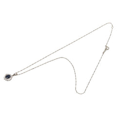 Pt850 プラチナ Pt900 プラチナ 色石1.00ct ダイヤ0.3ct ペンダントネックレス レディース 【中古】