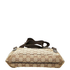 グッチ GGキャンバス 斜め掛け ショルダーバッグ 122793 ベージュ ブラウン キャンバス レザー レディース GUCCI 【中古】