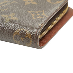 ルイ ヴィトン モノグラム ポルトモネ ジップ ラウンドファスナー 長財布 M61727 ブラウン PVC レザー レディース LOUIS VUITTON 【中古】