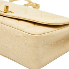 シャネル マトラッセ ココマーク ダイアナ 斜め掛け チェーン ショルダーバッグ ベージュ キャビアスキン レディース CHANEL 【中古】