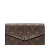 ルイ ヴィトン モノグラム ポルトフォイユ サラ 長財布 M62234 ブラウン フューシャ PVC レザー レディース LOUIS VUITTON 【中古】