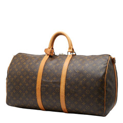 ルイ ヴィトン モノグラム キーポル バンドリエール 55 ボストンバッグ ショルダーバッグ 2WAY M41414 ブラウン PVC レザー レディース LOUIS VUITTON 【中古】