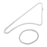 ノーブランド ネックレス ブレスレット 2点 セット SV925 シルバー ラインストーン レディース no brand 【中古】