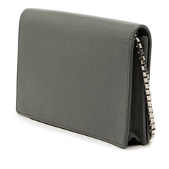 バレンシアガ クラシック メタリック エッジ チェーン ウォレット ショルダー 444169 グレー レザー レディース BALENCIAGA 【中古】
