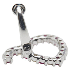 K18WG ホワイトゴールド ルビー ダイヤ ハート モチーフ ピアス レディース 【中古】