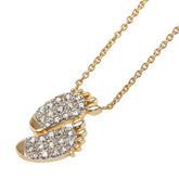 K14YG イエローゴールド ダイヤ0.84ct フットモチーフ ネックレス レディース 【中古】