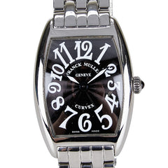 フランクミュラー トノーカーベックス 腕時計 1752B クオーツ ブラック文字盤 ステンレススチール レディース FRANCK MULLER 【中古】
