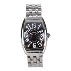 フランクミュラー トノーカーベックス 腕時計 1752B クオーツ ブラック文字盤 ステンレススチール レディース FRANCK MULLER 【中古】