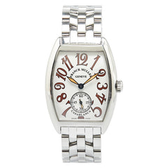 フランクミュラー カサブランカ トノー カーベックス 腕時計 7500S6 手巻き ホワイト文字盤 ステンレススチール レディース FRANCK MULLER 【中古】