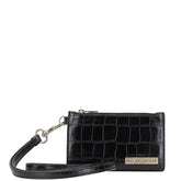 バレンシアガ クロコ型押し カードケース コインケース フラグメントケース 671719 ブラック レザー レディース BALENCIAGA 【中古】