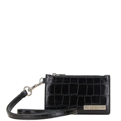 バレンシアガ クロコ型押し カードケース コインケース フラグメントケース 671719 ブラック レザー レディース BALENCIAGA 【中古】