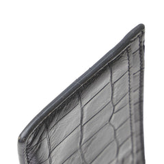 バレンシアガ クロコ型押し カードケース コインケース フラグメントケース 671719 ブラック レザー レディース BALENCIAGA 【中古】