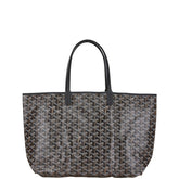 ゴヤール サンルイPM トートバッグ ブラック PVC レザー レディース GOYARD 【中古】