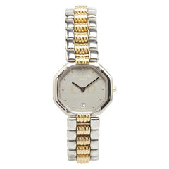 ディオール オクタゴン 腕時計 D48 203 クオーツ グレー文字盤 ステンレススチール メッキ レディース Dior 【中古】