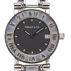 ティファニー アトラス 腕時計 クオーツ グレー文字盤 ステンレススチール レディース TIFFANY&Co. 【中古】