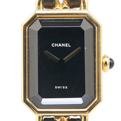 シャネル プルミエール 腕時計 サイズ:L H0001 クオーツ ブラック文字盤 ステンレススチール レザー レディース CHANEL 【中古】