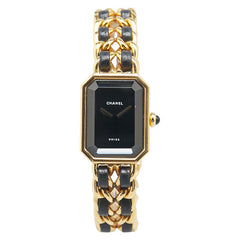 シャネル プルミエール 腕時計 サイズ:L H0001 クオーツ ブラック文字盤 ステンレススチール レザー レディース CHANEL 【中古】