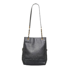 シャネル ココマーク ハンドバッグ トートバッグ ブラック ゴールド マットキャビアスキン レディース CHANEL 【中古】