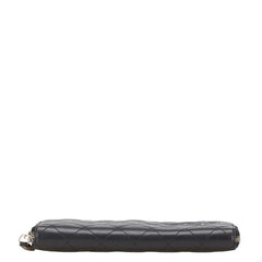 シャネル シンプリーCC ココマーク 長財布 ラウンドファスナー ブラック ラムスキン エナメル レディース CHANEL 【中古】