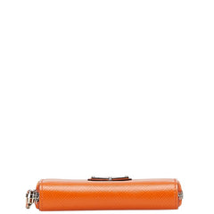 プラダ 三角ロゴプレート コインケース 2MM003 オレンジ レザー レディース PRADA 【中古】