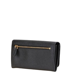 プラダ 長財布 ブラック サフィアーノレザー レディース PRADA 【中古】