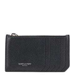 サンローラン コインケース パスケース フラグメントケース 458583 ブラック レザー メンズ SAINT LAURENT 【中古】