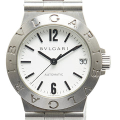ブルガリ ディアゴノ スポーツ 腕時計 LCV29S 自動巻き ホワイト文字盤 ステンレススチール レディース BVLGARI 【中古】